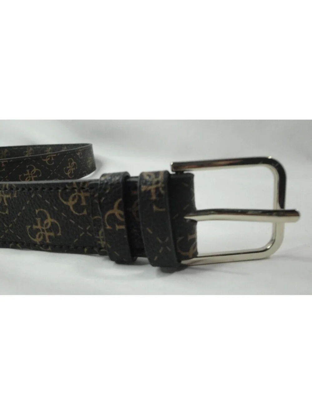Guess Womens 2 Pc Leather O ring Belt Dark Brown/Coffee Detacheable Sz XL *NWOT*